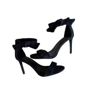 NEW Banana Republic Navy Suede Bow Ankle Strap Stiletto Sandals Heels Size 8
